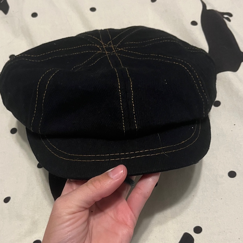 Black Newsboy Cap